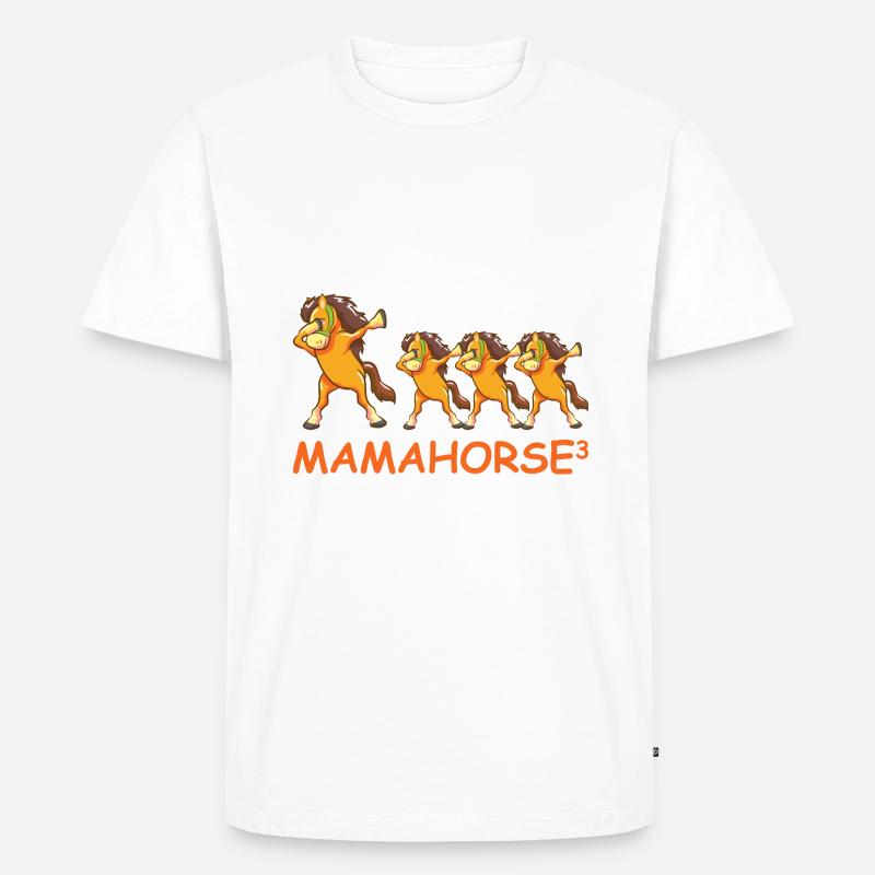 Schwanger werdene Mutter Drillinge Pferd - Männer Premium Bio T-Shirt - undefined
