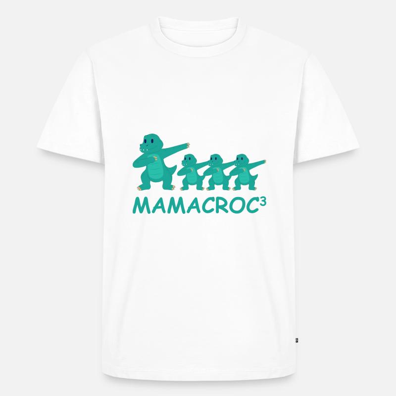 Schwanger werdene Mutter Drillinge Krokodil - Männer Premium Bio T-Shirt - undefined