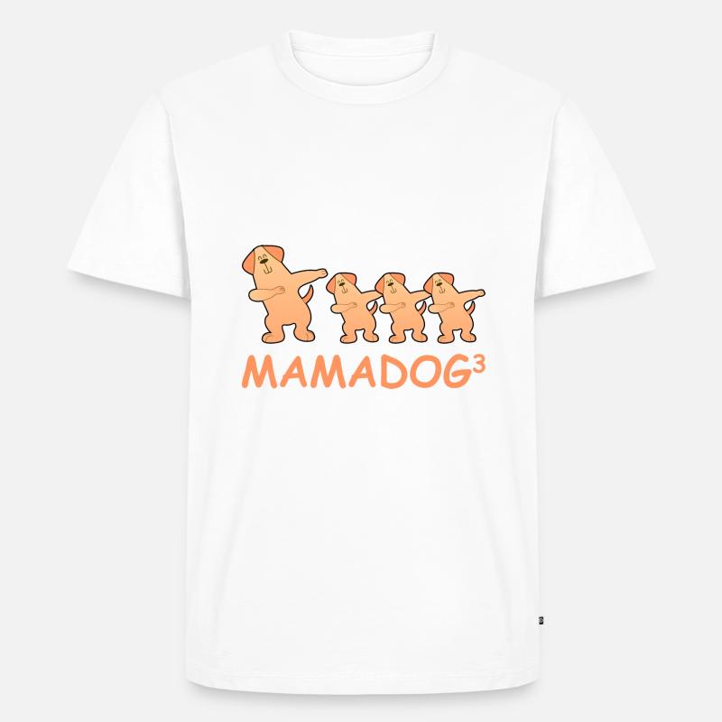 Schwanger werdene Mutter Drillinge Hund - Männer Premium Bio T-Shirt - undefined