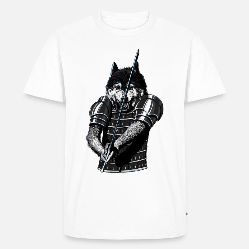 Wolf Duell - Männer Premium Bio T-Shirt - Weiß