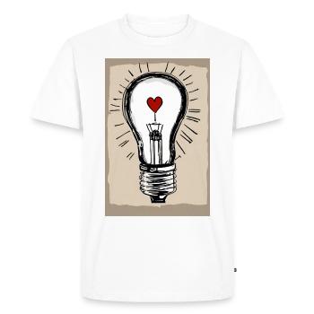 Poster "Amour Éclairé Tee" - T-shirt Premium bio Homme - blanc - Devant - Nico (187cm)