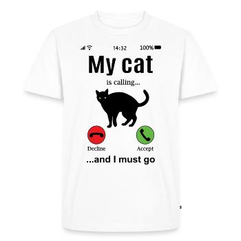 Chat appelle drôle l’ami chat propriétaire de chat - T-shirt Premium bio Homme - blanc - Devant - Nico (187cm)