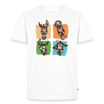 Trombines d'ânes (pour textiles clairs) - T-shirt Premium bio Homme - blanc - Devant - Nico (187cm)