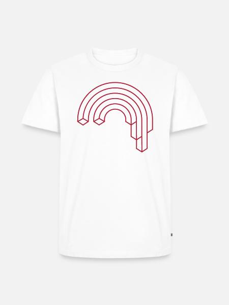 Waterfall Hipster Rainbow Illusion - Männer Premium Bio T-Shirt - Weiß