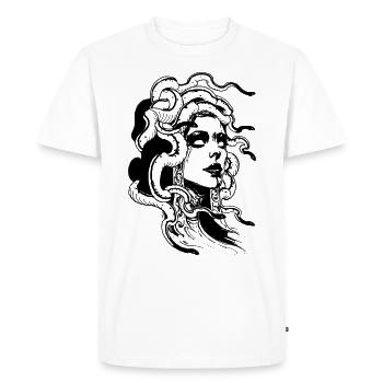 Méduse - T-shirt Premium bio Homme - blanc - Devant - Nico (187cm)