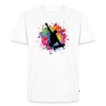 patineur - T-shirt Premium bio Homme - blanc - Devant - Nico (187cm)