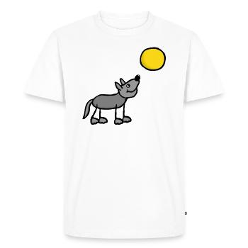 Chien loup loup lune pleine lune - T-shirt Premium bio Homme - blanc - Devant - Nico (187cm)
