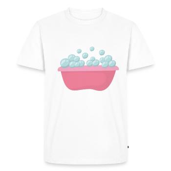 Bubbler à eau de lavage à motif de mousse pour baignoire - T-shirt Premium bio Homme - blanc - Devant - Nico (187cm)
