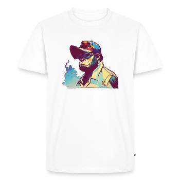 Gorilla with Shades - Men's Premium Organic T-Shirt - white - Front - Nico (187cm)