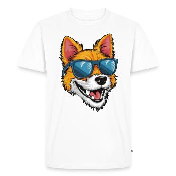 Renard cool avec des lunettes de soleil comme dessin animé - T-shirt Premium bio Homme - blanc - Devant - Nico (187cm)
