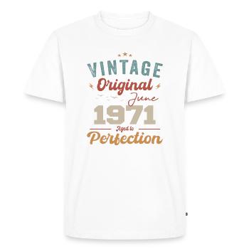 June 1971 Aged to Perfection June 1971 vintage - Men's Premium Organic T-Shirt - white - Front - Nico (187cm)