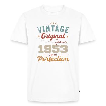 June 1953 Aged to Perfection June 1953 vintage - Men's Premium Organic T-Shirt - white - Front - Nico (187cm)