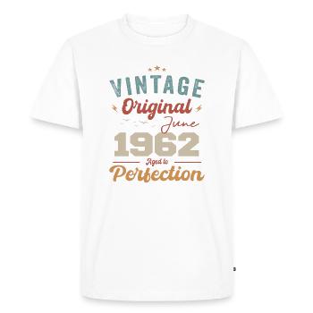 June 1992 Aged to Perfection June 1992 vintage - Men's Premium Organic T-Shirt - white - Front - Nico (187cm)