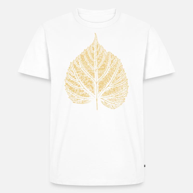 Blatt Linde / Lindenblatt 2 - Männer Premium Bio T-Shirt - Weiß
