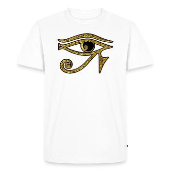 Eye of Horus / udjat - right eye - sun eye / - T-shirt Premium bio Homme - blanc - Devant - Nico (187cm)