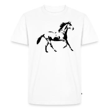 Cheval Hobby Équitation Écurie Sport équestre - T-shirt Premium bio Homme - blanc - Devant - Nico (187cm)