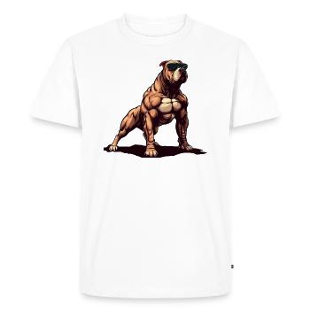 Pitbull Le Héros - T-shirt Premium bio Homme - blanc - Devant - Nico (187cm)