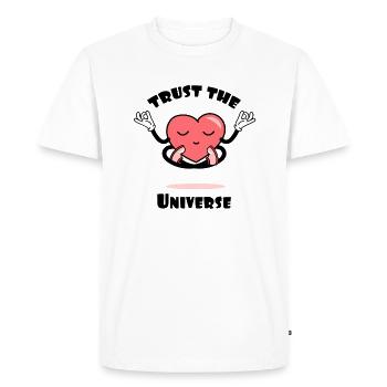 Trust the Universe T-Shirt Yoga Gif - Men's Premium Organic T-Shirt - white - Front - Nico (187cm)