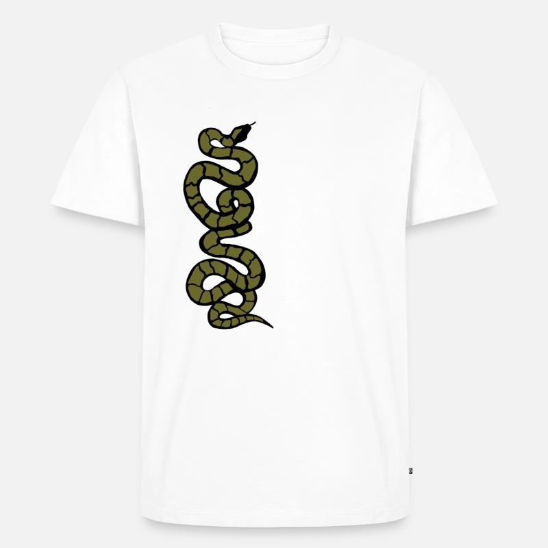 Schlange Python grün - Männer Premium Bio T-Shirt - Weiß