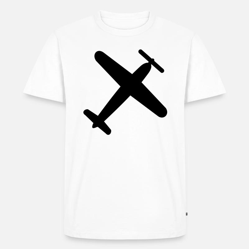 Flugzeug - Männer Premium Bio T-Shirt - Weiß