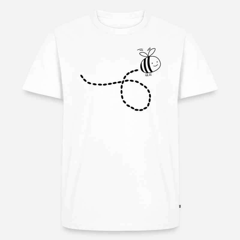 flying_bee_01 - Männer Premium Bio T-Shirt - Weiß