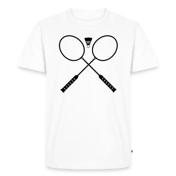 badminton_play_f1 - T-shirt Premium bio Homme - blanc - Devant - Nico (187cm)