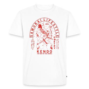 Samurai Japanese Graphic - Men's Premium Organic T-Shirt - white - Front - Nico (187cm)