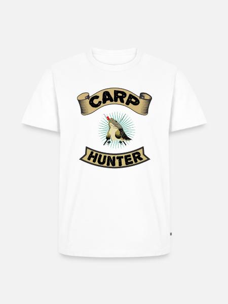 Carp Fishing Carp Angler Gift CARP-HUNTER - Men's Premium Organic T-Shirt - white