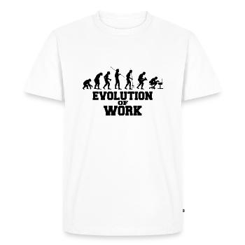 Evolution of Work Gift - Men's Premium Organic T-Shirt - white - Front - Nico (187cm)