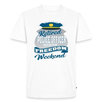 Polizist Rente Ruhestand Polizei Rentner Geschenk - Men's Premium Organic T-Shirt - white - Front - Nico (187cm)