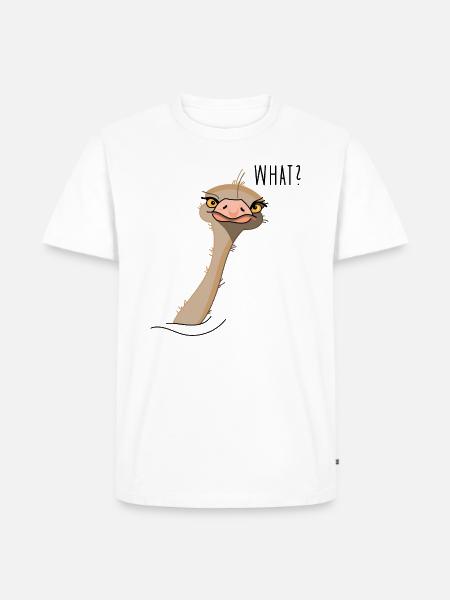 Vogel Strauß lustig - Männer Premium Bio T-Shirt - Weiß