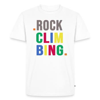 Escalade, escalade, jardin d’escalade, alpinisme - T-shirt Premium bio Homme - blanc - Devant - Nico (187cm)