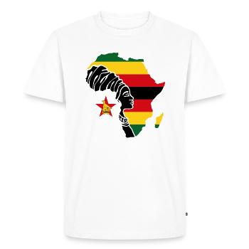 Zimbabwe Zim Zimbabwe Afrique Drapeau Noir Patrimoine - T-shirt Premium bio Homme - blanc - Devant - Nico (187cm)