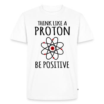Positive thinking confident Atom Physics physicist - Men's Premium Organic T-Shirt - white - Front - Nico (187cm)