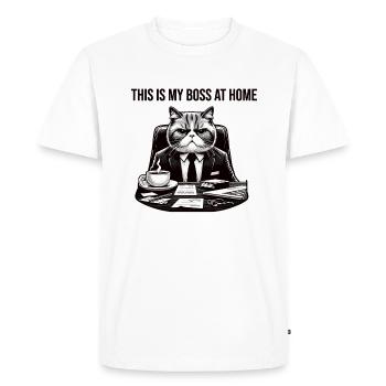 My Cat Is My Saying Pet - Men's Premium Organic T-Shirt - white - Front - Nico (187cm)