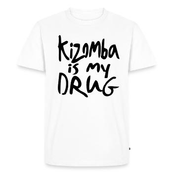Kizomba est ma drogue - Kizomba Dance Fashion - T-shirt Premium bio Homme - blanc - Devant - Nico (187cm)