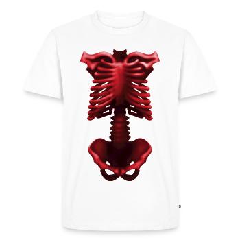 le sang rouge squelette - T-shirt Premium bio Homme - blanc - Devant - Nico (187cm)