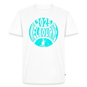 Australian Tennis Tournament Hoodie T-shirt turquoise - Men's Premium Organic T-Shirt - white - Front - Nico (187cm)