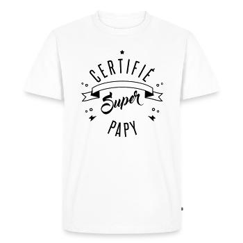 certifié super papy - T-shirt Premium bio Homme - blanc - Devant - Nico (187cm)