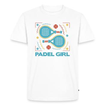 Joueuse de Padel Padel Filles Femmes Padel - T-shirt Premium bio Homme - blanc - Devant - Nico (187cm)