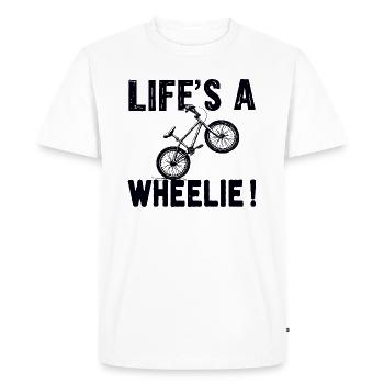 BMX Fun Life is a Wheelie - Men's Premium Organic T-Shirt - white - Front - Nico (187cm)