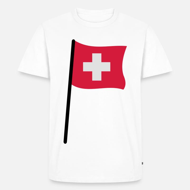 Schweizer Flagge - Männer Premium Bio T-Shirt - Weiß
