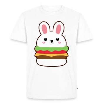 Burger lapin fast food - T-shirt Premium bio Homme - blanc - Devant - Nico (187cm)