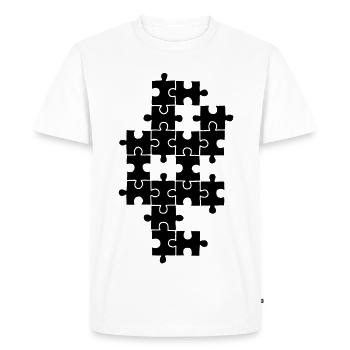 Black puzzle - Men's Premium Organic T-Shirt - white - Front - Nico (187cm)