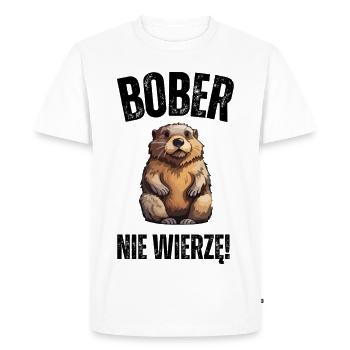 Loutre joueuse au regard affectueux (BOBER) - T-shirt Premium bio Homme - blanc - Devant - Nico (187cm)