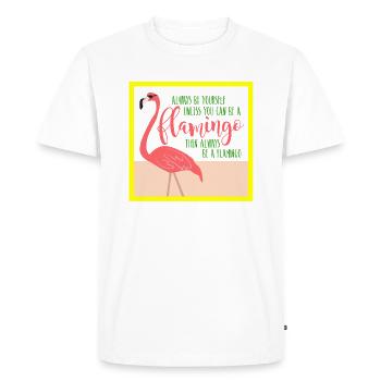 Flamant d'été - T-shirt Premium bio Homme - blanc - Devant - Nico (187cm)