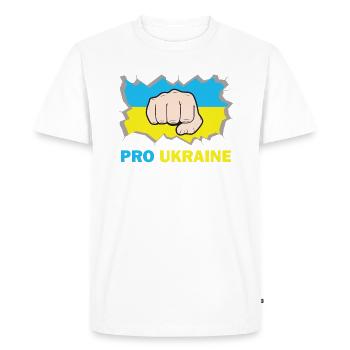 Ukraine | | pro Ukraine | anti-Poutine Guerre d’Ukraine - T-shirt Premium bio Homme - blanc - Devant - Nico (187cm)