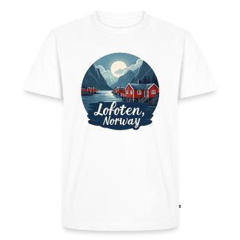 Majestueuse Lofoten Norvège - T-shirt Premium bio Homme - blanc - Devant - Nico (187cm)