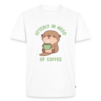 Cute Otter Otterly In Need Of Coffee - Men's Premium Organic T-Shirt - white - Front - Nico (187cm)