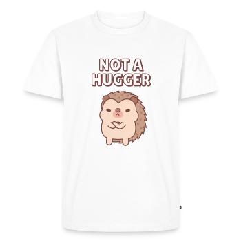 Funny Grumpy Hedgehog Not A Hugger - Men's Premium Organic T-Shirt - white - Front - Nico (187cm)
